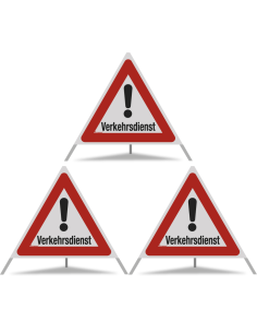 TRIOPAN Faltsignal 90 R2 Retro-reflektierend mit Etui (3x Verkehrsdienst)