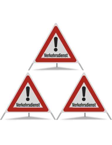 TRIOPAN Faltsignal 90 R2 Retro-reflektierend mit Etui (3x Verkehrsdienst)