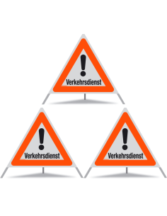 TRIOPAN Faltsignal 90 R1 Reflektierend mit Etui (3x Verkehrsdienst)