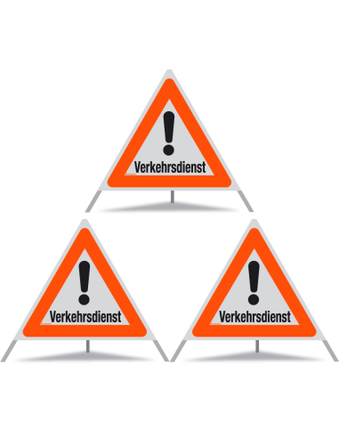 TRIOPAN Faltsignal 90 R1 Reflektierend mit Etui (3x Verkehrsdienst)
