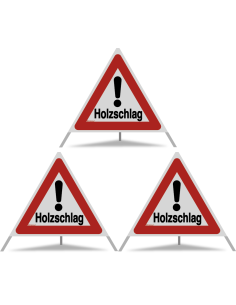 TRIOPAN Faltsignal 90 R2 Retro-reflektierend mit Etui (3x Holzschlag)