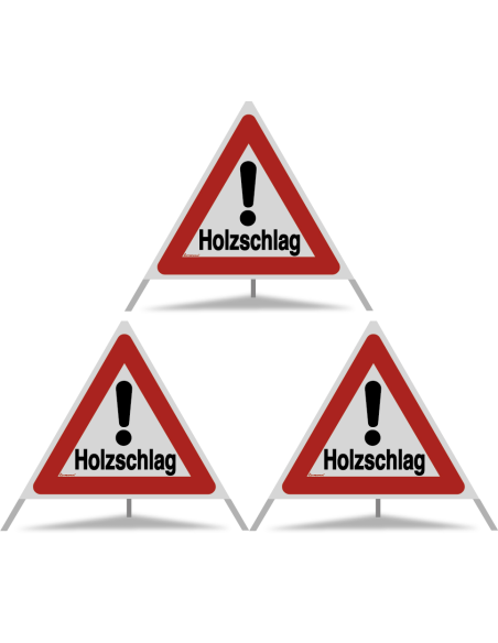 TRIOPAN Faltsignal 90 R2 Retro-reflektierend mit Etui (3x Holzschlag)