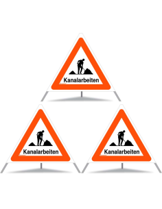 TRIOPAN Faltsignal 90 Tagesleuchtend mit Etui (3x Kanalarbeiten)