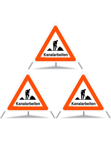 TRIOPAN Faltsignal 90 Tagesleuchtend mit Etui (3x Kanalarbeiten)