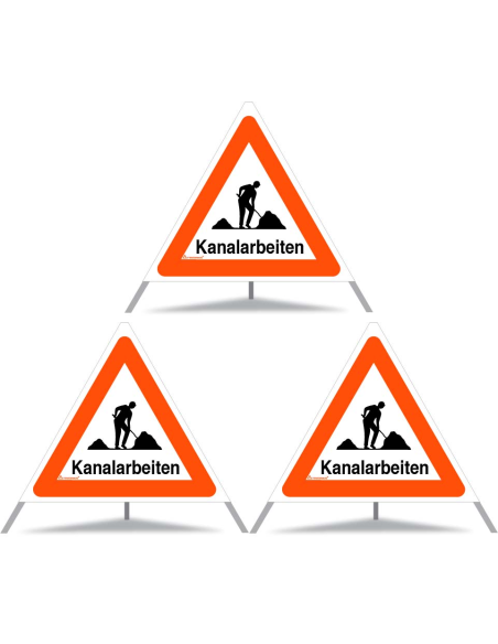 TRIOPAN Faltsignal 90 Tagesleuchtend mit Etui (3x Kanalarbeiten)