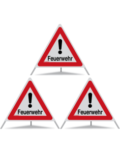 TRIOPAN Faltsignal 70 R2 Retro-reflektierend mit Etui (3x Feuerwehr)