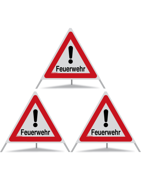 TRIOPAN Faltsignal 70 R2 Retro-reflektierend mit Etui (3x Feuerwehr)