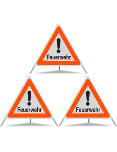 TRIOPAN Faltsignal 70 R1 Reflektierend mit Etui (3x Feuerwehr)