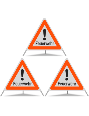 TRIOPAN Faltsignal 70 R1 Reflektierend mit Etui (3x Feuerwehr)