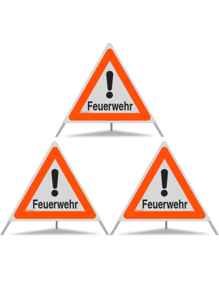 TRIOPAN Faltsignal 70 R1 Reflektierend mit Etui (3x Feuerwehr)