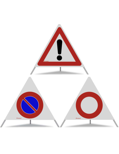 TRIOPAN Faltsignal 70 R2 Retro-reflektierend Kombi mit Etui (Andere Gefahren - Parkieren verboten - Fahrverbot)