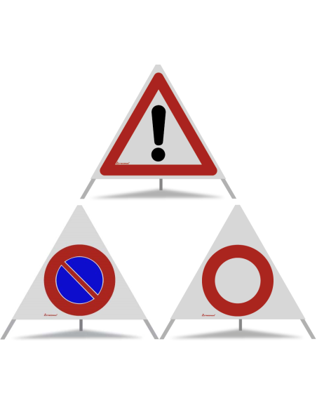 TRIOPAN Faltsignal 70 R2 Retro-reflektierend Kombi mit Etui (Andere Gefahren - Parkieren verboten - Fahrverbot)