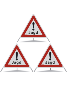 TRIOPAN Faltsignal 70 R2 Retro-reflektierend mit Etui (3x Jagd)