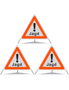 TRIOPAN Faltsignal 70 R1 Reflektierend mit Etui (3x Jagd)