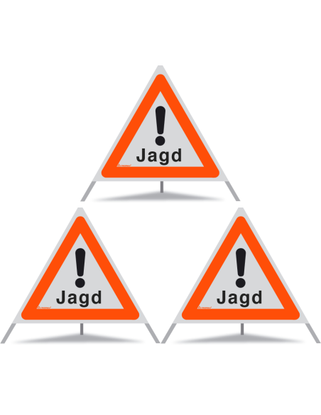 TRIOPAN Faltsignal 70 R1 Reflektierend mit Etui (3x Jagd)