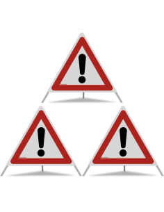 TRIOPAN Faltsignal 70 R2 Retro-reflektierend mit Etui (3x Andere Gefahren)