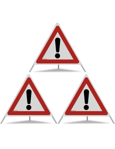 TRIOPAN Faltsignal 70 R2 Retro-reflektierend mit Etui (3x Andere Gefahren)