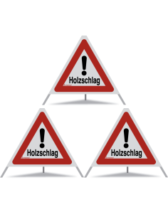 TRIOPAN Faltsignal 60 R2 Retro-reflektierend mit Etui (3x Holzschlag)