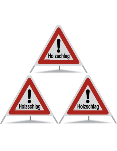 TRIOPAN Faltsignal 60 R2 Retro-reflektierend mit Etui (3x Holzschlag)