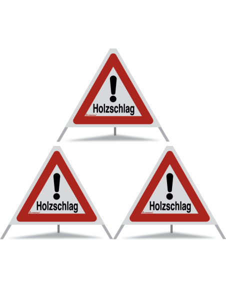 TRIOPAN Faltsignal 60 R2 Retro-reflektierend mit Etui (3x Holzschlag)