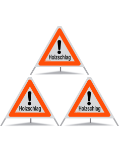 TRIOPAN Faltsignal 60 R1 Reflektierend mit Etui (3x Holzschlag)