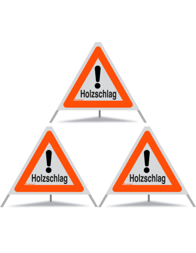 TRIOPAN Faltsignal 60 R1 Reflektierend mit Etui (3x Holzschlag)