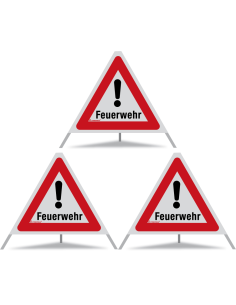 TRIOPAN Faltsignal 60 R2 Retro-reflektierend mit Etui (3x Feuerwehr)