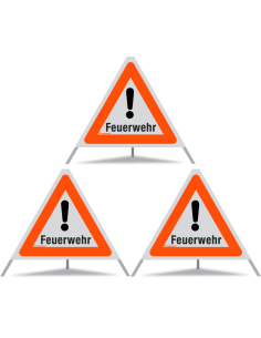 TRIOPAN Faltsignal 60 R1 Reflektierend mit Etui (3x Feuerwehr)