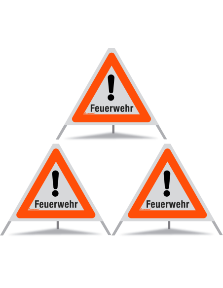 TRIOPAN Faltsignal 60 R1 Reflektierend mit Etui (3x Feuerwehr)