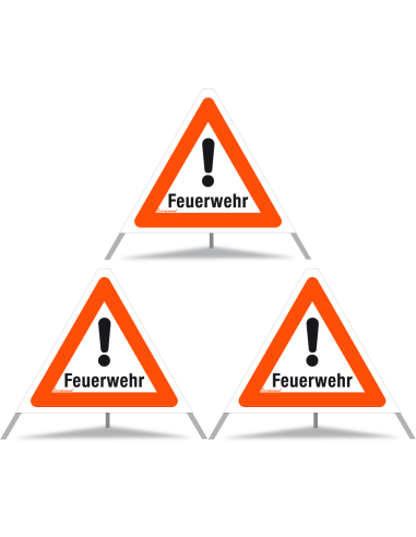 TRIOPAN Faltsignal 60 Tagesleuchtend mit Etui (3x Feuerwehr)
