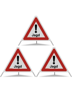 TRIOPAN Faltsignal 60 R2 Retro-reflektierend mit Etui (3x Jagd)