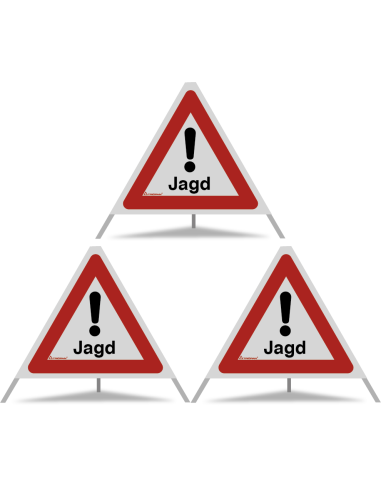 TRIOPAN Faltsignal 60 R2 Retro-reflektierend mit Etui (3x Jagd)