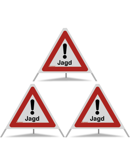 TRIOPAN Faltsignal 60 R2 Retro-reflektierend mit Etui (3x Jagd)