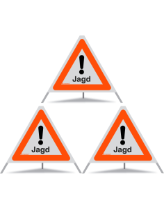 TRIOPAN Faltsignal 60 R1 Reflektierend mit Etui (3x Jagd)