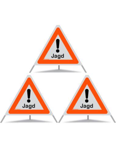 TRIOPAN Faltsignal 60 R1 Reflektierend mit Etui (3x Jagd)