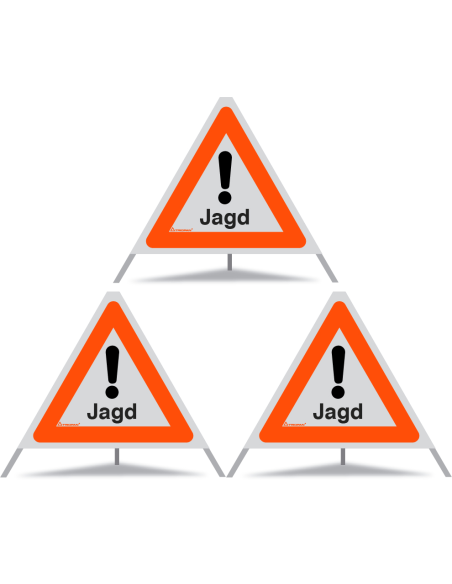 TRIOPAN Faltsignal 60 R1 Reflektierend mit Etui (3x Jagd)