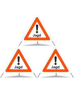 TRIOPAN Faltsignal 60 Tagesleuchtend mit Etui (3x Jagd)