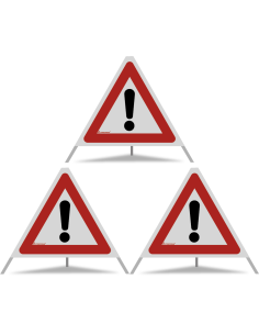 TRIOPAN Faltsignal 60 R2 Retro-reflektierend mit Etui (3x Andere Gefahren)