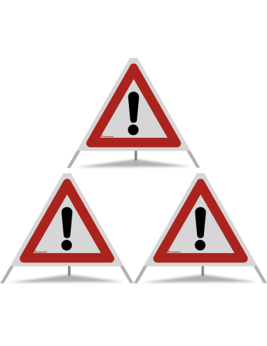 TRIOPAN Faltsignal 60 R2 Retro-reflektierend mit Etui (3x Andere Gefahren)