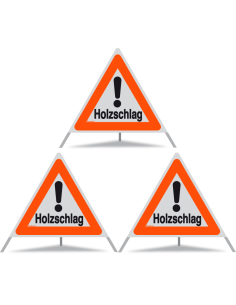 TRIOPAN Faltsignal 90 R1 Reflektierend mit Etui (3x Holzschlag)