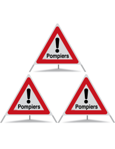 TRIOPAN Faltsignal 90 R2 Retro-reflektierend mit Etui (3x Pompiers)