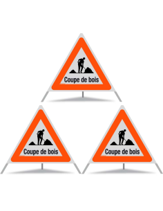 TRIOPAN Faltsignal 90 R1 Reflektierend mit Etui (3x Coupe de bois)