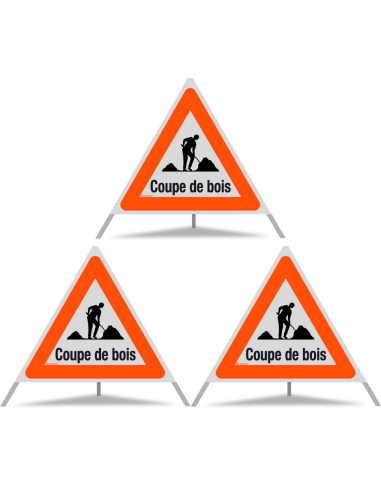 TRIOPAN Faltsignal 90 R1 Reflektierend mit Etui (3x Coupe de bois)