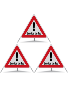 TRIOPAN Faltsignal 90 R2 Retro-reflektierend mit Etui (3x Service du feu)