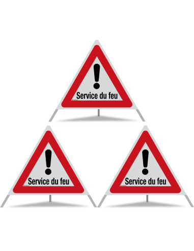 TRIOPAN Faltsignal 90 R2 Retro-reflektierend mit Etui (3x Service du feu)