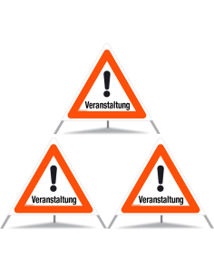 TRIOPAN Faltsignal 70 Tagesleuchtend mit Etui (3x Veranstaltung)