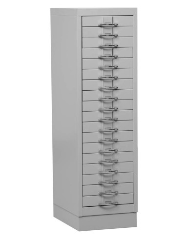 Wolfstahl Schubladenschrank Stahl A4 18 Schubladen lichtgrau 30 x 40 x 105 cm