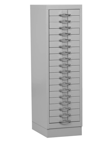 Wolfstahl Schubladenschrank Stahl A4 18 Schubladen lichtgrau 30 x 40 x 105 cm