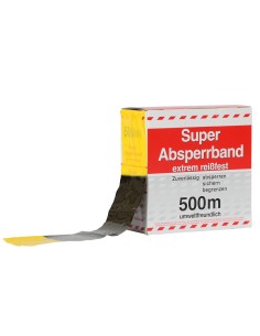 Absperrband 500m gelb/schwarz Standard-geblockt (ohne Text)