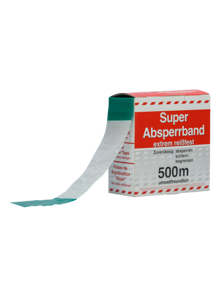 Absperrband 500m grün/weiss superreissfest